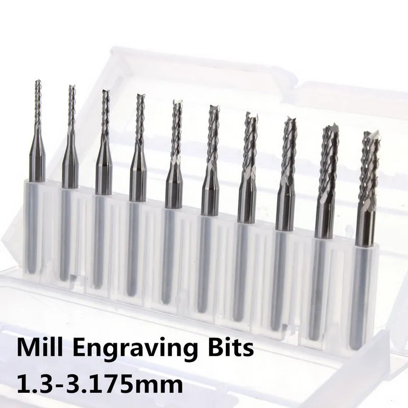 10pcs Hot Selling 1.3mm Micro Drills Set Pcb Cnc Press Fits Bits Micro