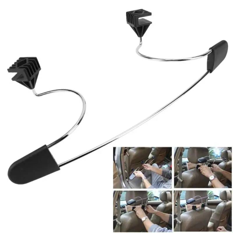Universal Stainless Steel Car Coat Hanger Auto Seat Headrest Clothes Suits Holder Hook Accessories Car Styling Auto Supplies Car Coat Hanger Car Hook