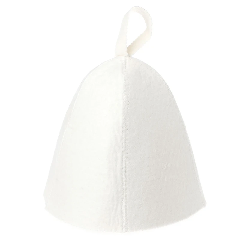 White Wool Sauna Hat Anti Heat Cap For Bath House Head Protector Russian Style