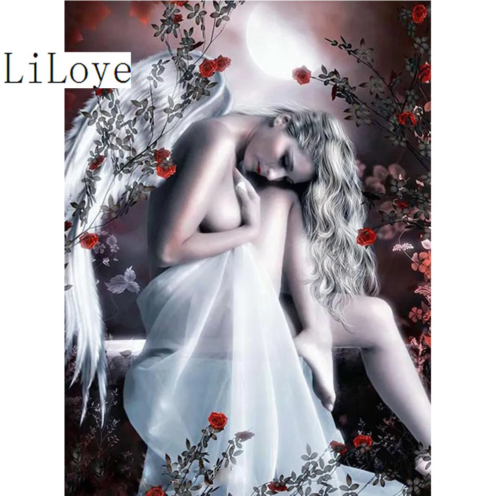 

LI LOYE 5D Diamond Painting Cross Stitch Naked angel DIY Diamond Embroidery Full Square Drill Mosaic Pasted Needlework Gift FZ71