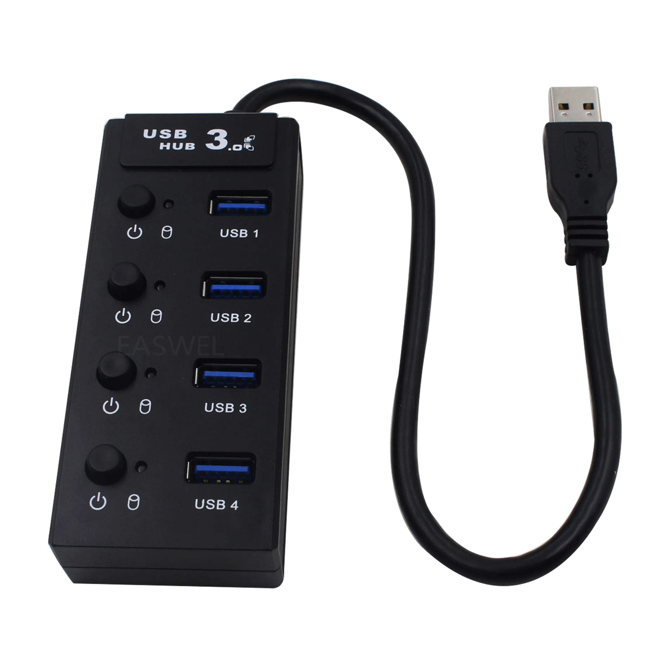 50 шт. 4 порта USB 3,0 концентратор разветвитель для HDD коробка компьютера ПК ноутбук с переключателем