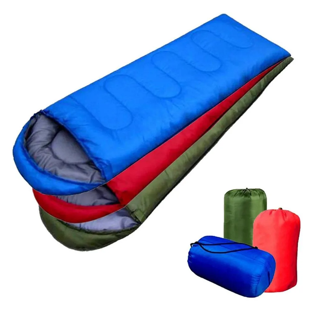 Adult Sleeping Bag Thermal Autumn Winter Envelope Hooded Outdoor Travel