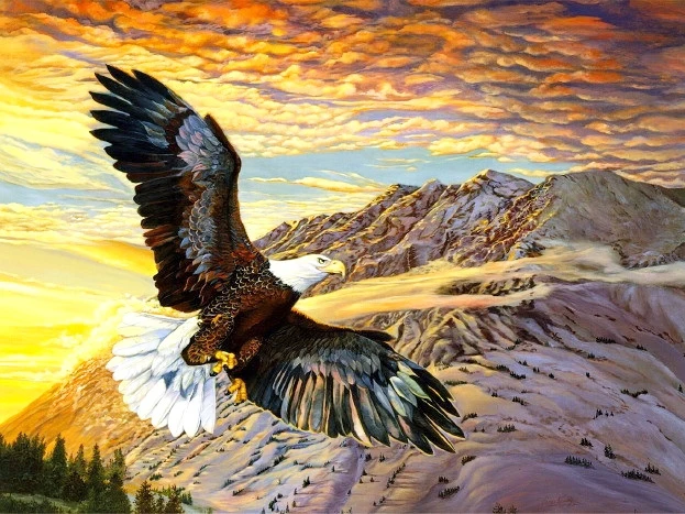 5D DIY Diamond Painting Eagle Crystal Cross Stitch Mountains Animal Landscape Needlework Home Decorative | Дом и сад