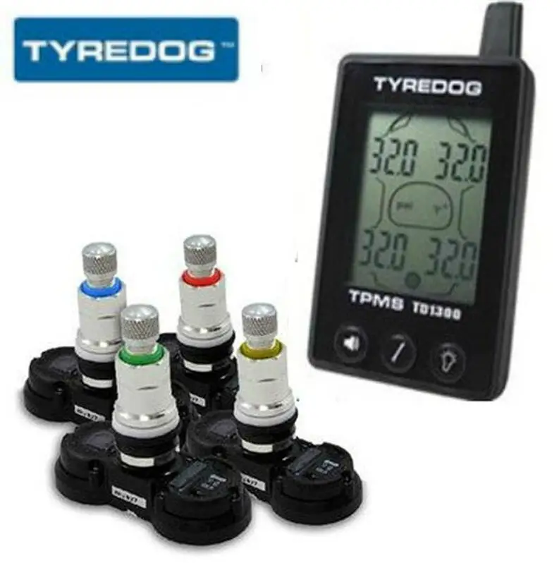 Беспроводные датчики tyredog TPMS 4 внутренних датчика простая установка PSI/BAR Дисплей