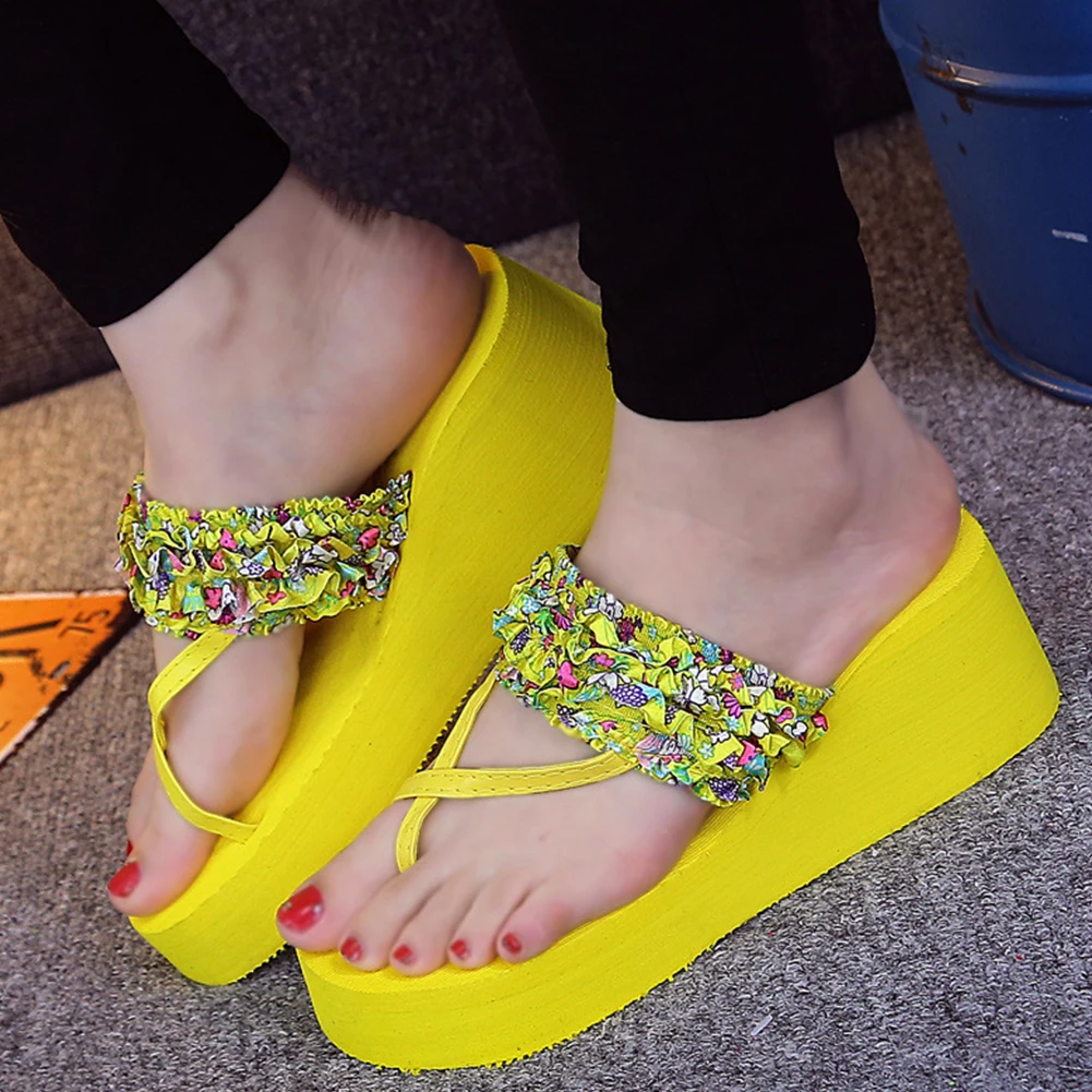 

NEW Women's Fashion Wedge Platform Thong Flip Flops Slip On Sandals Shoes