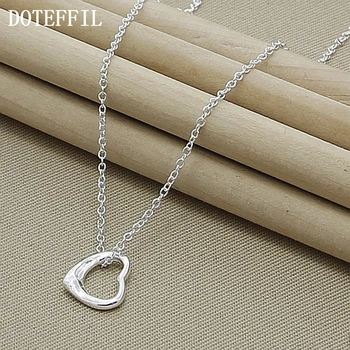 

DOTEFFIL 925 Sterling Silver Love Small Heart Pendant Necklace 18 Inch Chain For Women Wedding Engagement Fashion Charm Jewelry