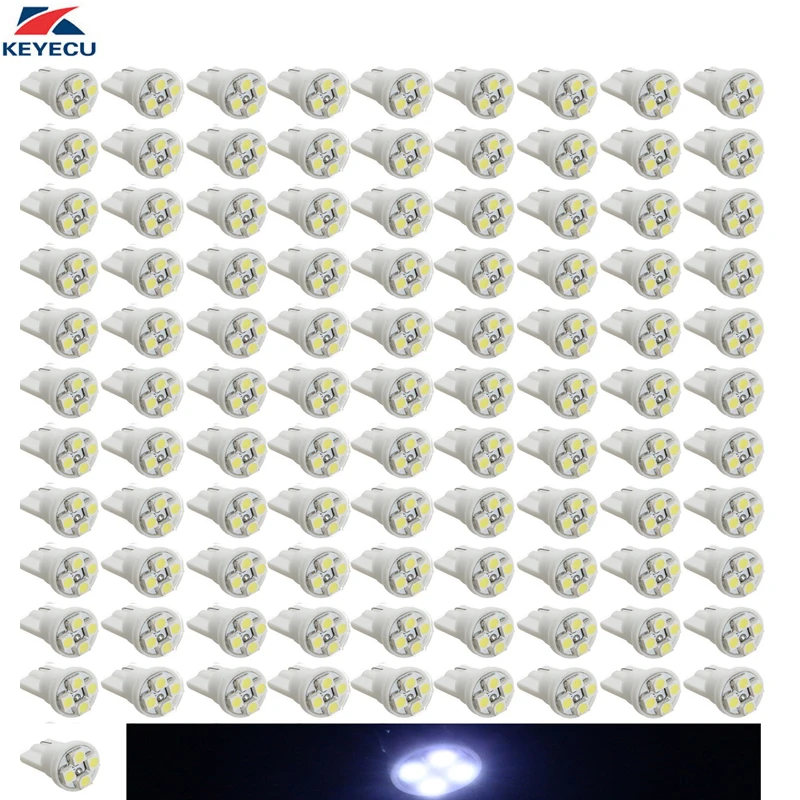KEYECU 50 шт. T10 W5W 194 2835 4SMD светодиодный купольная карта для салона автомобиля