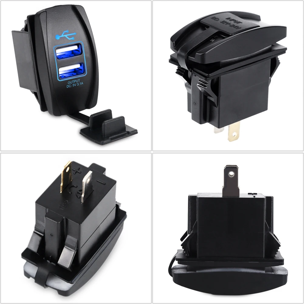 USB зарядное устройство ADPOW 12 24 В для мотоциклов грузовиков квадроциклов лодок