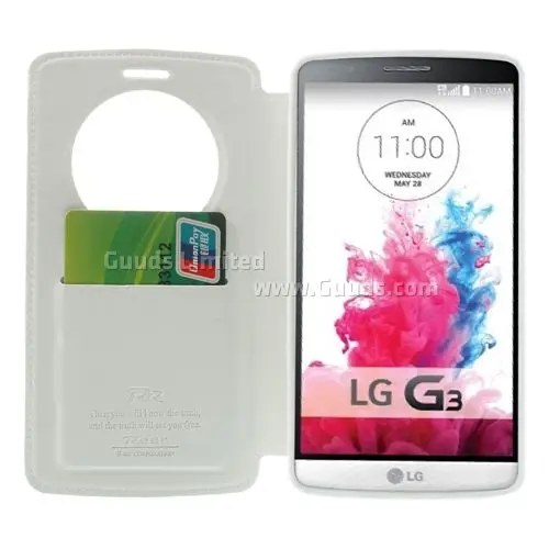 Roar Korea Noble Quick Circle Leather Flip Cover for LG G3 D850 D855 LS990 - White