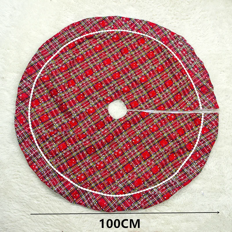 Navidad Рождественская елка юбка круглый ковер рождественские украшения для домашний Коврик для пола год Рождество керст елка юбки - Цвет: Red Tree Skirt