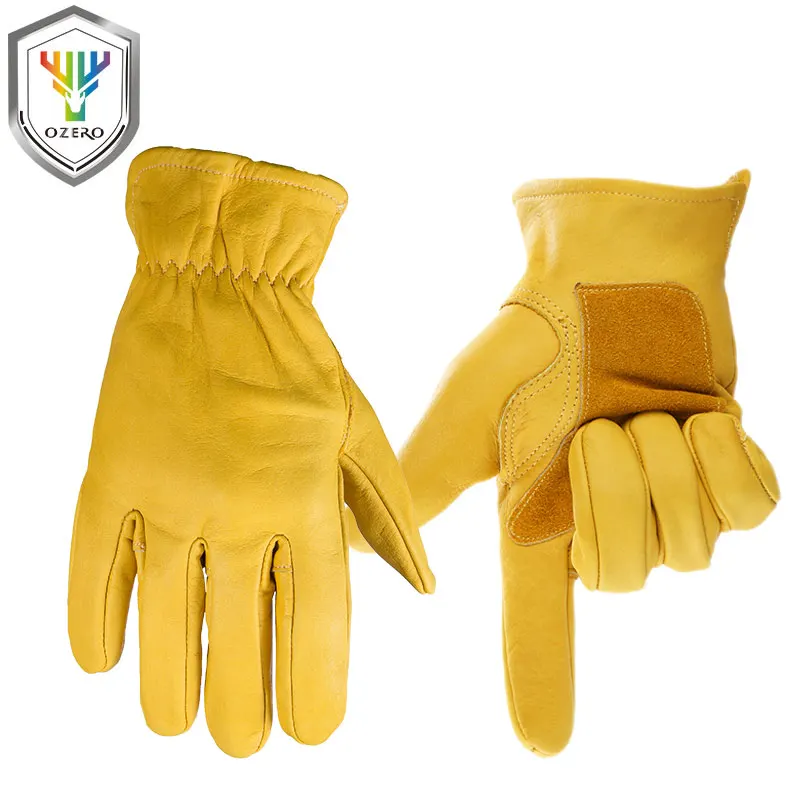 Рабочие перчатки OZERO, мужские кожаные защитные перчатки, защитные рабочие Сварочные Перчатки для мотоциклистов, теплые перчатки для мужчин 0006