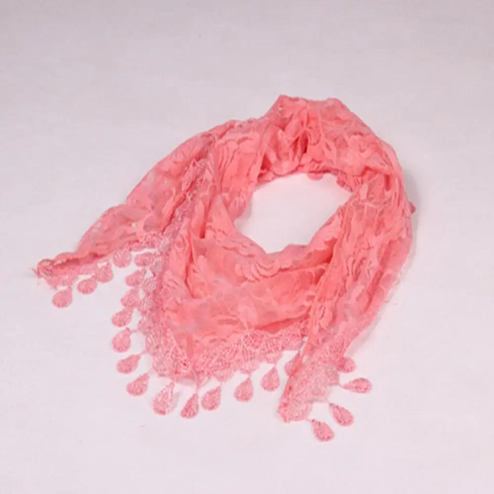 Стиль, весенне-летний женский кружевной шарф, квадратная шаль и накидка, женские шарфы для волос на шею, одноцветная мягкая офисная бандана, платок - Цвет: deep red