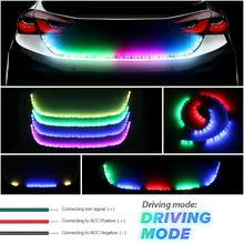 RGB автомобильная светодиодная лента светильник ing задний багажник задний светильник динамический стример тормозной сигнал поворота Задний светодиодный s предупредительный световой сигнал лампа DRL