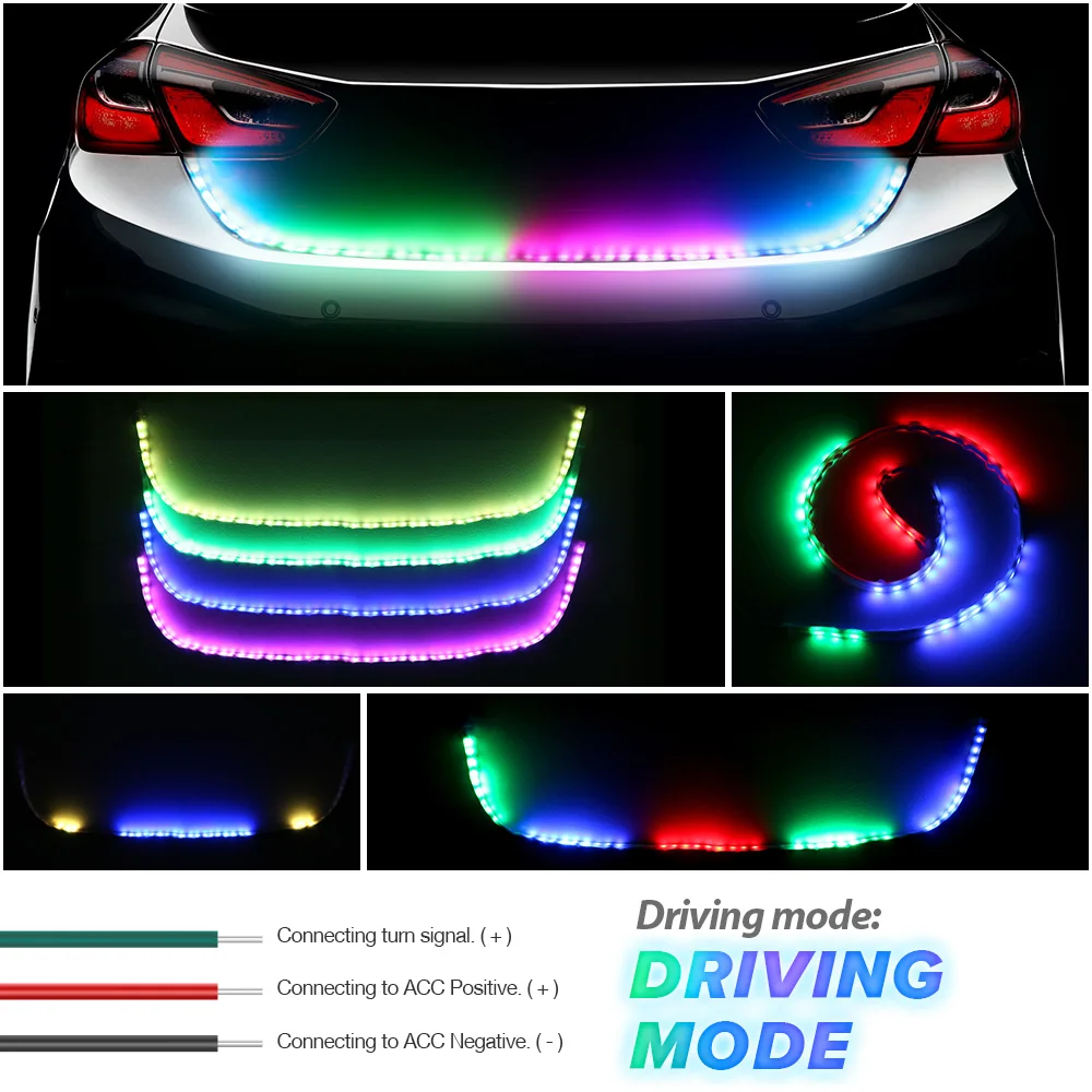 Автомобильная светодиодная ленсветильник RGB для заднего багажника задний фонарь