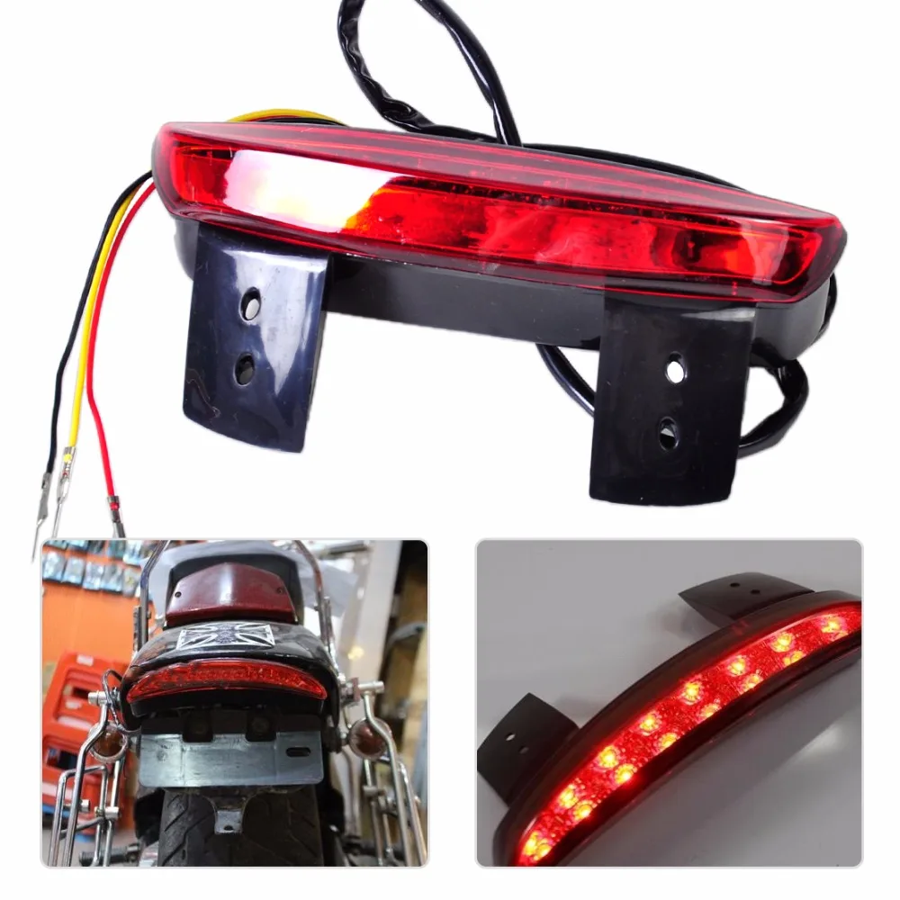 

DWCX Motorcycle Red LED Rear Brake Tail Light Chopped Fender Edge for Harley Sportster XL 883 1200 Seventy Two XL1200V Iron