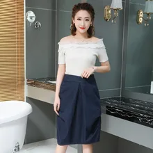 Ubetoku женская джинсовая юбка женский эластичный пояс джинсовые юбки 5XL плюс Размер Модная женская офисная одежда