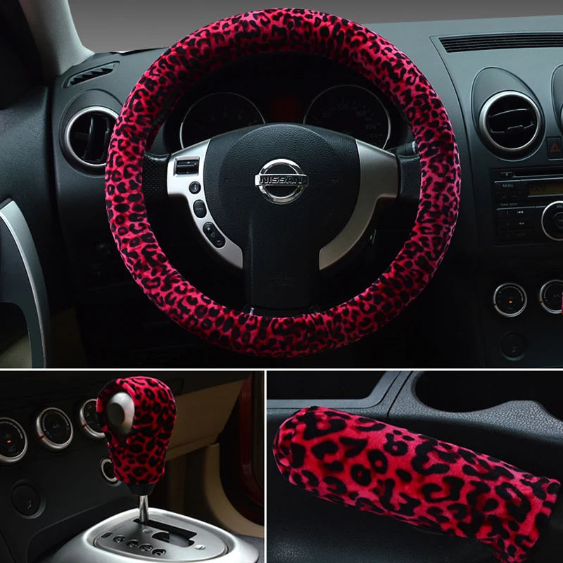 

KKYSYELVA Universal Soft Warm Plush Covers Car Steering Wheel Cover Car-styling Pearl Velvet Auto Decoration Winter 3 Colors