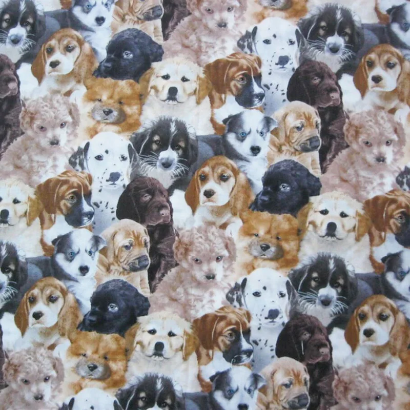 

Width 110cm Cartoon Dog Fabric 100% Cotton Fabric Dogs Printed Fabric Patchwork Sewing Material For Diy Dress Baby Clothing