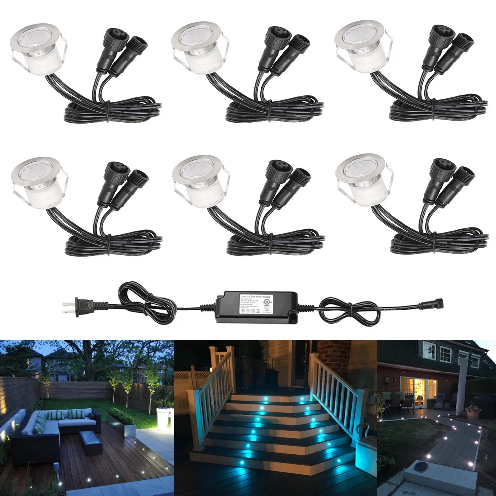 

6Pcs/lot 30mm 12V Outdoor Terrace LED Deck Stair Step Rail Lights Waterproof Yard Garden Pathway Patio Landscape Lamp