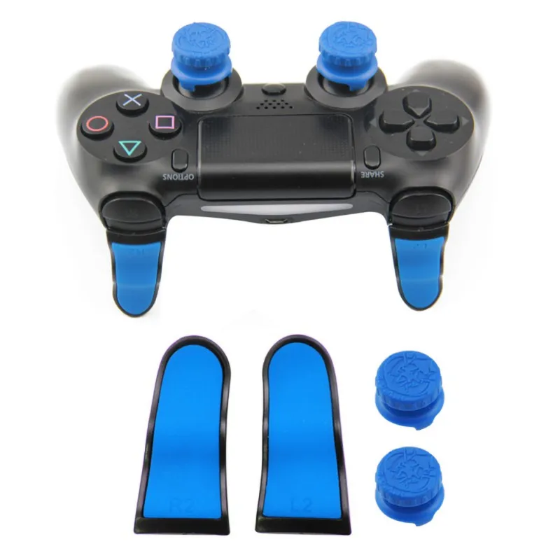 

Finger Trigger Extenders Buttons 4 Pcs L2 R2 Caps Kit for PS4 Controller Game Accessory Silicone 4 Colors