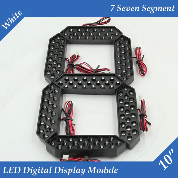 

10pcs/lot 10" White Color Outdoor 7 Seven Segment LED Digital Number Module for Gas Price LED Display module