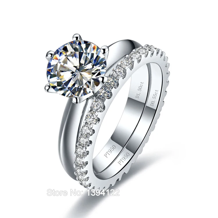 aliexpresscom buy 2 sets classic 2 ct solitaire engagement ring 055 ct wedding band sona simulate diamond in 18k white gold plated from reliable - Solitaire Wedding Ring Sets aliexpresscom buy 2 sets classic 2 ct solitaire engagement ring 055 ct wedding band sona simulate diamond in 18k white gold plated from reliable - Solitaire Wedding Ring Sets