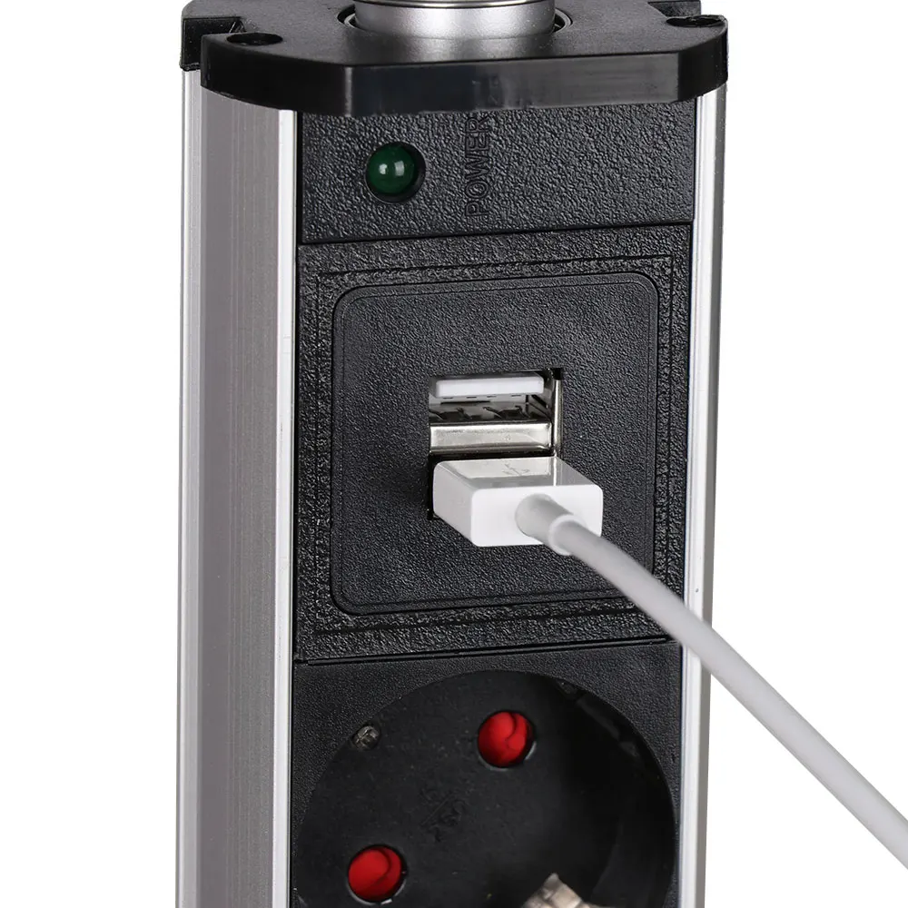 Электрическая вытяжная розетка 3 штекера 2 USB вилка для кухонного стола выдвижная