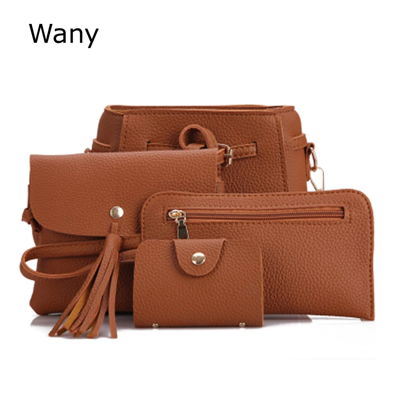 

Women's handbag 2018 new type package bag 4 pcs/set retro bucket bag simple all-match Small Shoulder Bag Messenger Bags