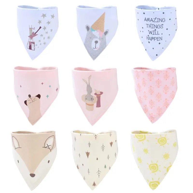 

Cute Cartoon Baby Cotton Bib Kids Infant Lunch Apron Soft Triangle Saliva Towel Avoid Dirty Clothes Toddler Eating Accessory