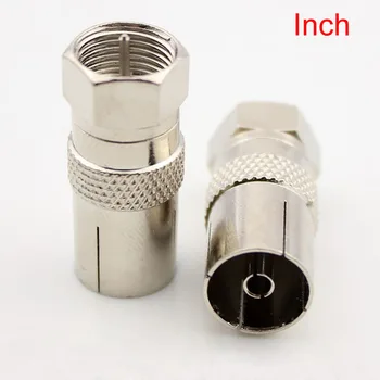

10pcs F Connector Jack Plug Thread Inch Male Turn RF Female Cable TV Set-top Boxes Converter Adapter