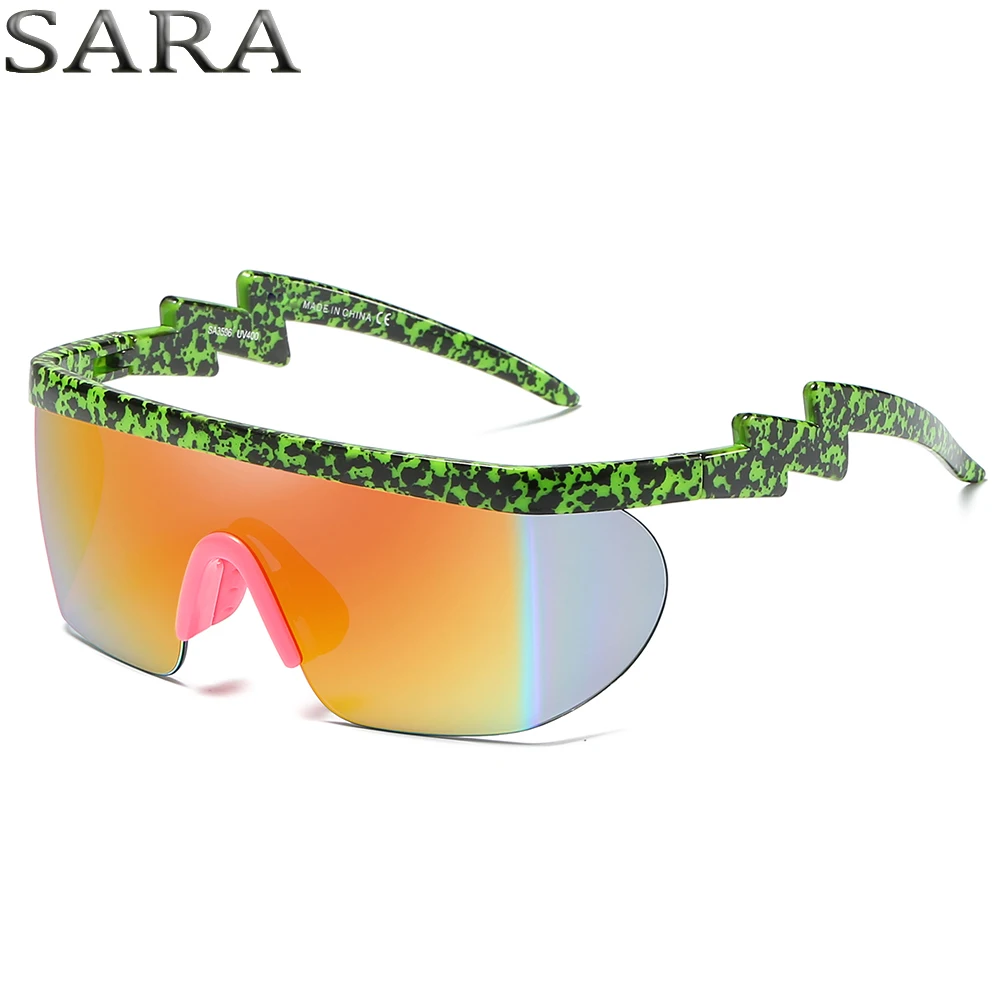 SARA Sunglasses Men Vintage Sport Goggles Italy Design Coating Mirror Sun glasses Men'sShades gafas de sol UV Protection SA3596
