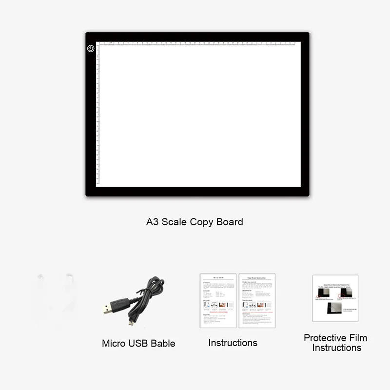 1 шт. светодиодный графический планшет, светильник для рисования, коробка для отслеживания, копировальная панель, цифровой планшет для рисования, A4/A3, копировальный Настольный светодиодный планшет