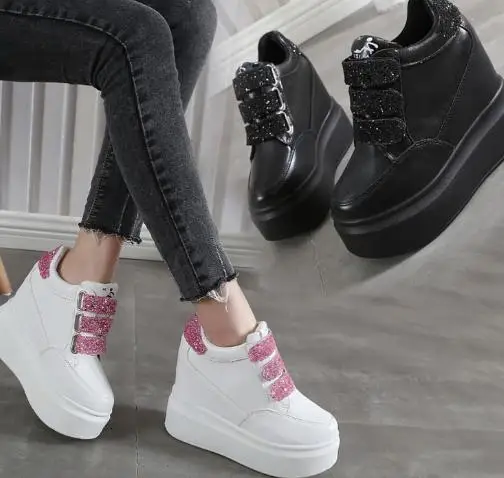 

2018 spring new increase in women's shoes super high with 10cm thick bottom platform shoes wild Korean version of the small .