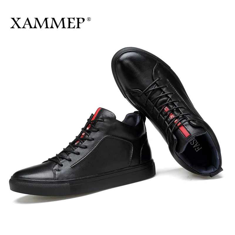 Ботинки Xammep мужские зимние натуральная кожа плюшевые плоская подошва