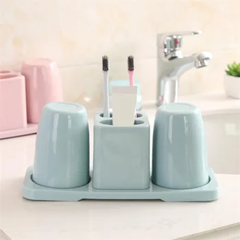 

Circular Plastic Two-cup Couple Toothbrush Holder Creative Set Mouthwash Cup Sub-format Toothware Gift Cup Wash Cup