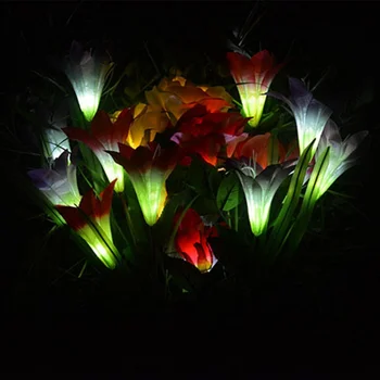 

4 LED LilyFlower Solar Led Light Garden Yard Lawn NightLight Lamp Landscape Garden Home Decoration Lights