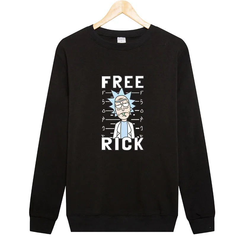 FOR HIM MAGAZINE hoodie Rick cartoon printed jersey with flat collar. Beautiful Hoodie
