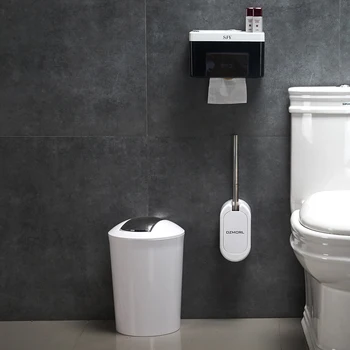 

Creative European-style plastic toilet brush set, wall-mounted toilet cleaning brush, with toilet paper holder and trash can