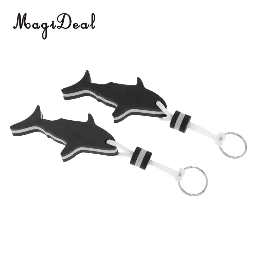 MagiDeal 2 Pieces Marine Shark Shaped EVA Floating Keychain Keyring Water Key Float for Radting Surfing Rowing Boat Accessories
