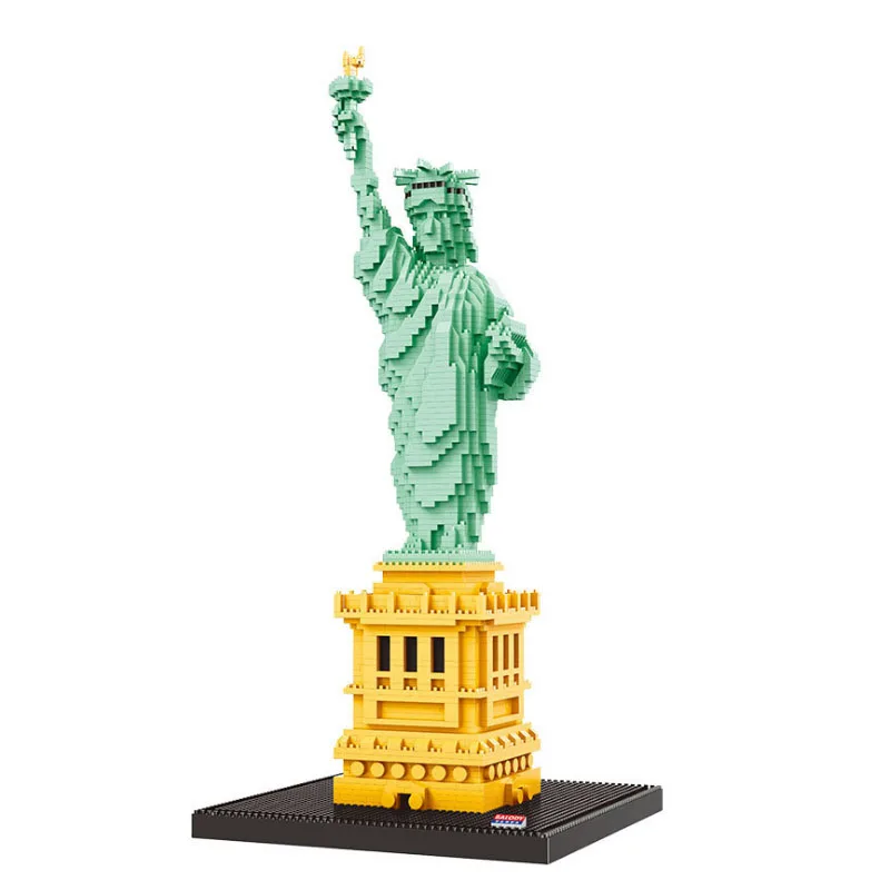 

2019 New 16091 Architecture Statue of Liberty 3D Model 2510pcs DIY Diamond Mini Building Blocks Bricks Assembly Toy Drop