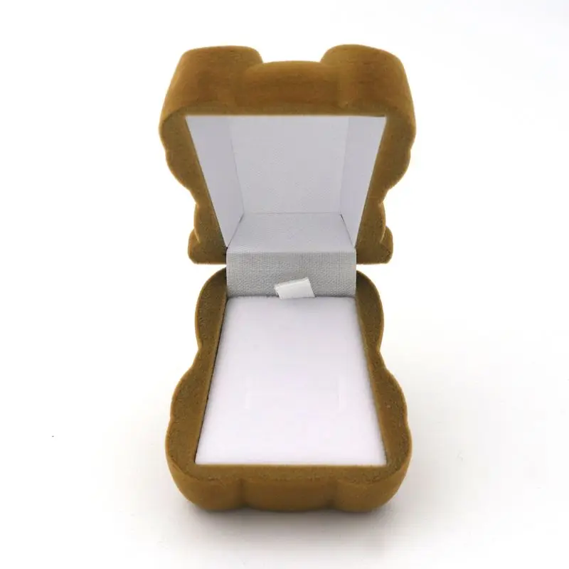 Бархатная мультяшная животные панда Санта Клаус Ювелирная Подарочная коробка Свадебная коробочка для обручальных колец для ожерелья Серьги Браслет Упаковка