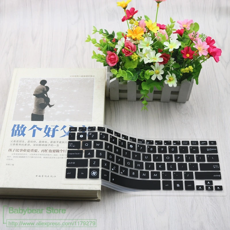 Ультратонкий чехол-клавиатура для ноутбука ASUS ZenBook UX430UA UX430/VivoBook Flip TP401CA 1" 14 дюймов - Цвет: black