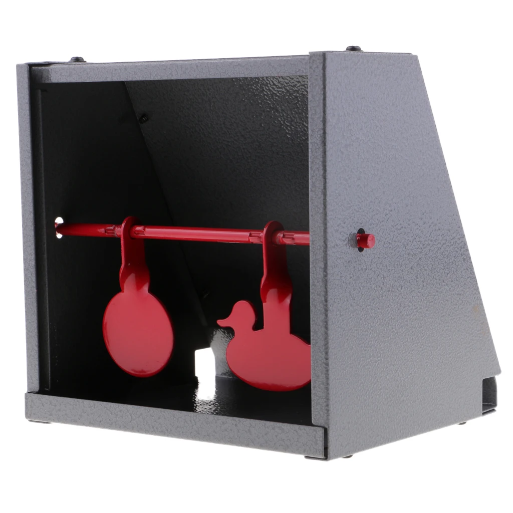 Интегрированная мишень для стрельбы с ловушкой из гранул из нержавеющей стали для тренировок по стрельбе на открытом воздухе - Цвет: Black and Red