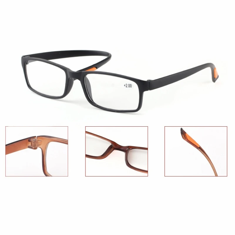Mayitr 1pc Unisex Elders Square TR90 Frame Glasses Special Design Clear Resin Lens Reading Glasses Presbyopic +1.0~+4.0