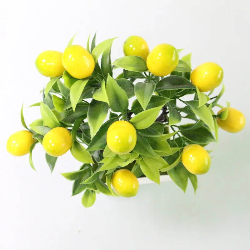 Flone бонсай искусственные растения, ненастоящие желтые фрукт из пенопласта пластиковые растения мини-горшочки для вечерние украшения дома аксессуары