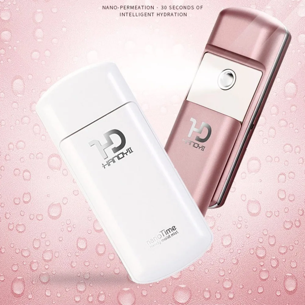 

Portable Mist Sprayer Handy Facial Steamer Moisturizing Beauty Device with USB Rechargeable Power Bank Facial Care Tools F72