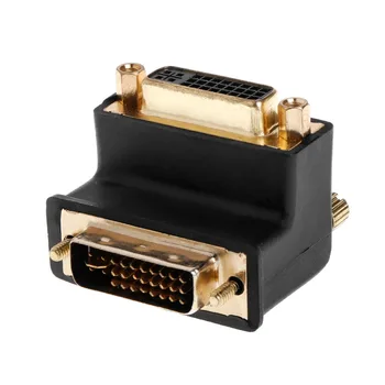 

90 Degree Right Angled DVI 24+5 D DVI-D Digital Dual Link Male To Female Extension Adapter for HDTV LCD Monitor