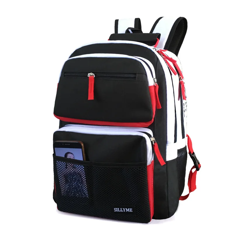 Черно-Белые Прошитые школьные сумки для подростков, для мальчиков и девочек, дорожный рюкзак, сумка для ноутбука 15,6, детский школьный рюкзак