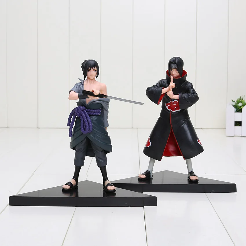 

2pcs/set Anime Naruto Uchiha Sasuke + Uchiha itachi PVC Action Figures Collectible Model Toys