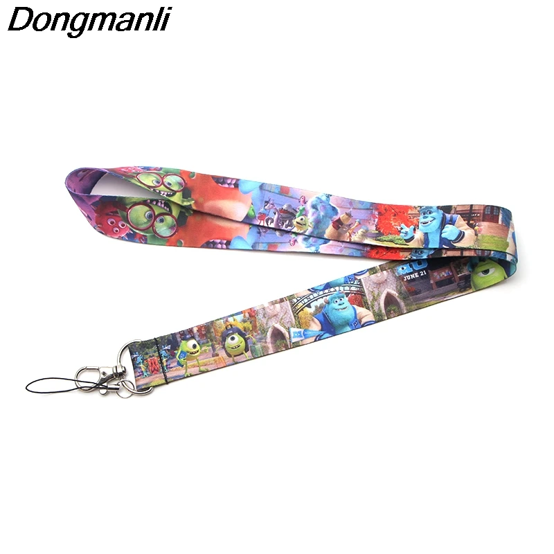 

P3630 Dongmanli Monsters University Keychain Lanyards Id Badge Holder ID Card Pass Gym Mobile Phone USB Badge Holder Key Strap